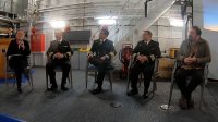 Comisión Antártica 2024-2025 concluye en Punta Arenas con un conversatorio a bordo del rompehielos "Almirante Viel".